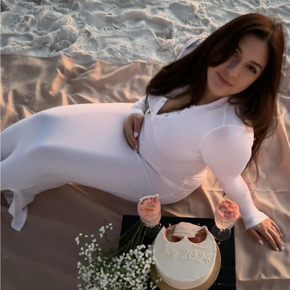 Skims Sleep Long Henley Dress Snow - Picture 15 of 15